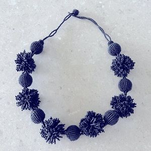 Black beaded statement necklace